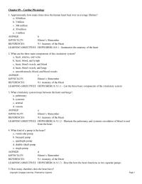 Chapter 9 Cardiac Output And Its Control learning Objectives