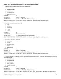 Chapter 18 Endocrine Control Growth learning Objectives