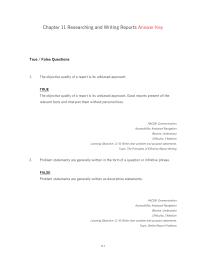 Communications Chapter 11 The objective quality of a report is its unbiased approach