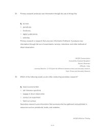 Communications Chapter 11 Primary Research Produces New Information Through