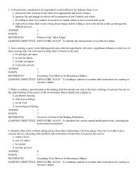 Chapter 1 Professional Program And Career Path learning Objectives
