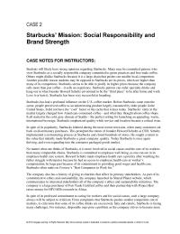 Management Chapter 2 Homework Starbucks Mission Social Responsibility And Brand Strength