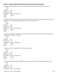 Chapter 9 During the early phases of supply base rationalization