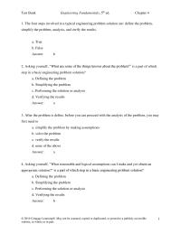 Civil Engineering Chapter 4 The Four Steps Involved Typical Engineering Problem