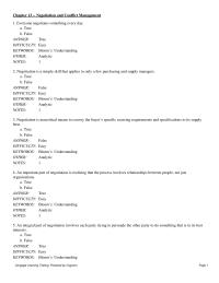 Chapter 13 A negotiator can automatically assume that