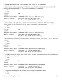 Chapter 8 critical Thinking 38 Example Attribute Testing