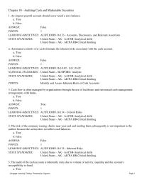 Chapter 10 When a lockbox is used, the financial institution records