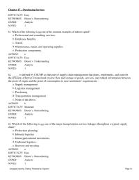 Chapter 17 All of the following are criteria used to measure