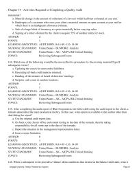 Chapter 14 The Auditor Therefore Cannot Blindly Follow Checklist