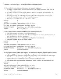 Chapter 16 Material Misstatements The Financial Statements Including