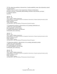 Accounting Chapter 1 The enhancing qualitative characteristic of understandability
