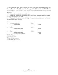 Accounting Chapter 7 Prime Company sold 50 air-conditioning units to L&P Heating