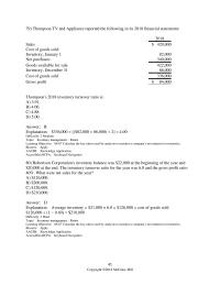 Accounting Chapter 8 Thompson TV and Appliance reported the following in its