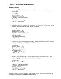 Accounting Chapter 16 A temporary difference originates in one period