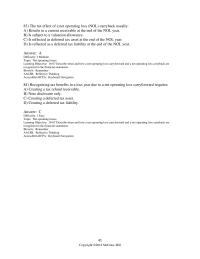 Accounting Chapter 16 The tax effect of a net operating loss (NOL) carryback