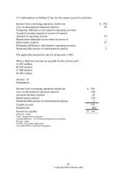 Accounting Chapter 16 Information for Hobson Corp. for the current year