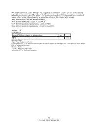 Accounting Chapter 17 The actuary for Mongo at the end of 2018 increased