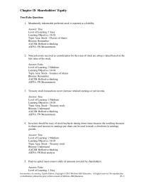 Accounting Chapter 18 Mandatorily redeemable preferred stock is reported