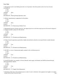 Chapter 12 Supply Chain Management 34 The Production Process Consists