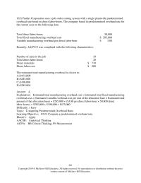 Accounting Chapter 2 Assembly The Company uses Job order Costing System And