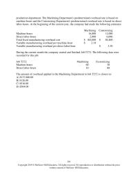 Accounting Chapter 2 Vanliere Corporation has two production departments