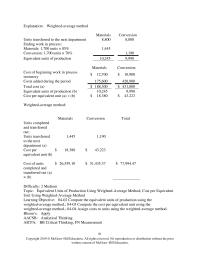 Accounting Chapter 4 Explanation Weighted average Method Materials Conversion Units Transferred