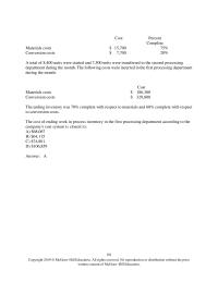 Accounting Chapter 4 The costs And Percentage Completion These Units Beginning