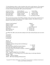 Accounting Chapter 7 Leber Enterprises makes a variety of products that it sells