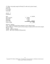 Accounting Chapter 7 What is the product margin for Product W1 under activity-based