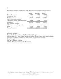 Accounting Chapter 8 The production department of Tarre Corporation has submitted