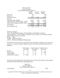Accounting Chapter 9 When the company prepared its planning budget at the beginning