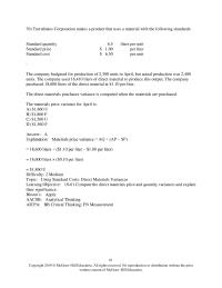 Accounting Chapter 10 The variable overhead efficiency variance for October