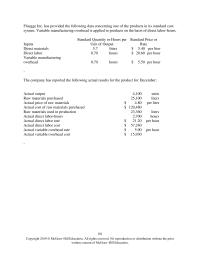 Accounting Chapter 10 Using Standard Costs Variable Manufacturing Overhead Variances learning