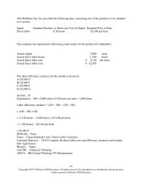 Accounting Chapter 10 A product’s standard cost card specifies that a unit of the product