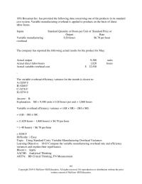 Accounting Chapter 10 Variable manufacturing overhead is applied to products&nbsp;