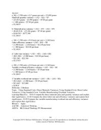 Accounting Chapter 10 December d Compute The Labor Efficiency Variance For