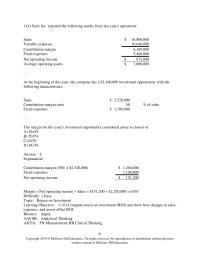 Accounting Chapter 11 Roi For This Years Investment Opportunity Considered