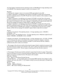 Accounting Chapter 11 The Clipper Corporation had net operating income