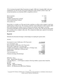 Accounting Chapter 12 A customer has asked Lalka Corporation to supply