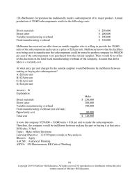 Accounting Chapter 12 Melbourne Corporation has traditionally made a subcomponent