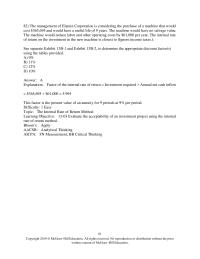 Accounting Chapter 13 The management of Elamin Corporation is considering the purchase