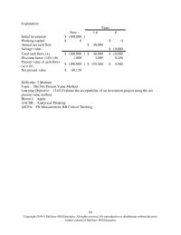 Accounting Chapter 13 Explanation Years 16 Initial Investment 100000 Working