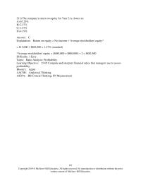 Accounting Chapter 15 The company’s net profit margin percentage