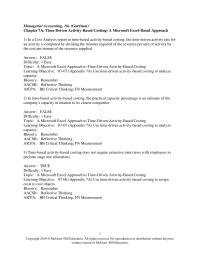 Accounting Chapter 7a Calculate The Time driven Activity Rate minutes Per Unit