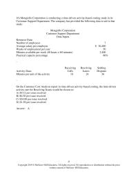 Accounting Chapter 7a Stapel Corporation is conducting a time-driven activity-based