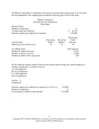 Accounting Chapter 7a Boiser Corporation is conducting a time-driven activity-based