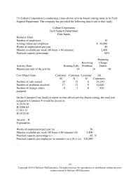 Accounting Chapter 7a Total minutes used to meet demand Unused capacity in minutes