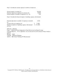 Accounting Chapter 7a Step Calculate The Unused Capacity Number Employees