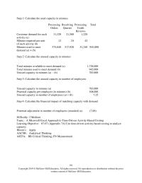 Accounting Chapter 7a Step Calculate The Used Capacity Minutes Processing