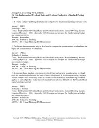 Accounting Chapter 10a Compute and interpret the fixed overhead budgetand volume&nbsp;